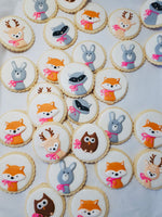 Woodland themed baby shower COOKIES  royal icing DECORATED -COOKIES