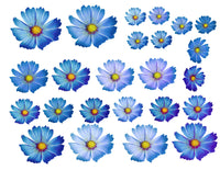 EDIBLE FLOWERS , daisy Flowers , pink, blue, purple edible daisies, pre cut wafer paper, 24 pre cut pieces, various sizes, wafer paper, cake, cake pops  cake decoration, cupcake toppers