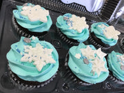 CUPCAKES, winter theme, with swiss meringue buttercream, 1 dozen