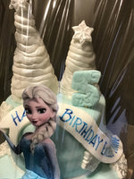 Winter princess themed cake 1 tier, (various sizes and prices available)