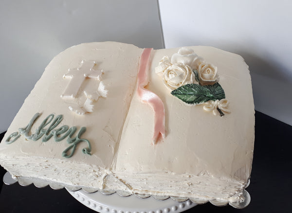 CAKE , BIBLE First Communion cake Approx 9x13”