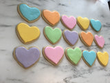 Multi coloured HEART HEART COOKIES Valentine’s Day themed decorated royal iced heart COOKIES 1 dozen cookies