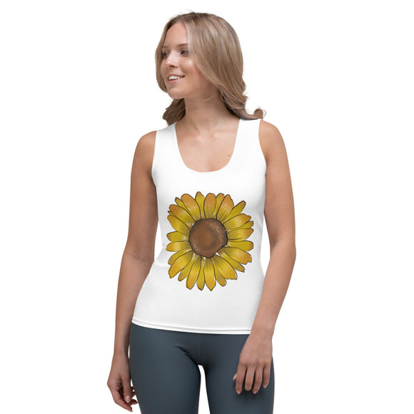 Sunflower design tank top, Sublimation Cut & Sew Tank Top for women and teen girls