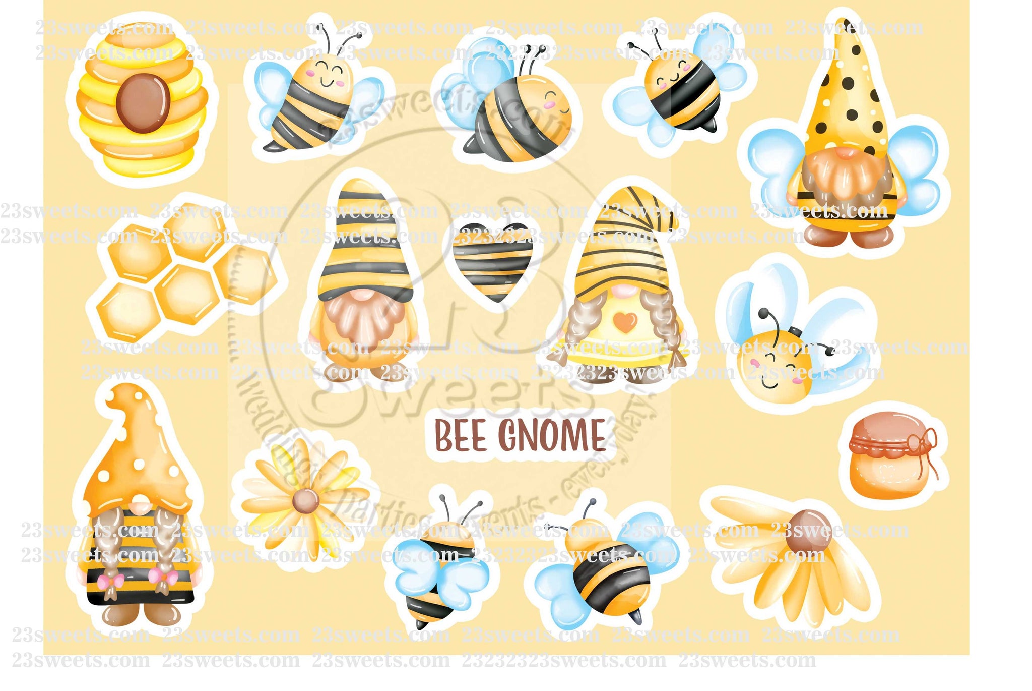 BUMBLE BEE Edible Cupcake Topper Image Frosting Sheet Cookie Stickers  Custom!