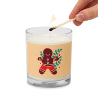 CANDLE Gingerbread man, festive candle Glass jar soy wax unscented candle, gift for her, housewarming gift, Christmas gift