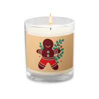 CANDLE Gingerbread man, festive candle Glass jar soy wax unscented candle, gift for her, housewarming gift, Christmas gift
