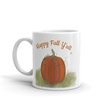 Mug, “Happy Fall y’all” pumpkin mug, autumn mug,