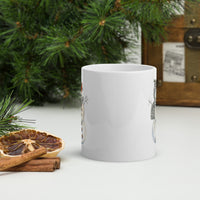 Cute SNOWMAN MUG design White glossy mug, cheery mug for morning coffee or hot chocolate