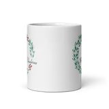 MUG, Modern Merry Christmas wreath, Christmas mugs, faith based gift cup mug, White glossy mug, cup, religious mug, gift, White glossy mug copy