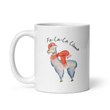 MUG, Fa la la llama, , White glossy mug, Christmas,  Holiday  funny mug, cheery mug gift idea for morning coffee or hot chocolate