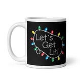 Mug, Let's Get Lit, Christmas Mugs, Funny Gift Cup Mug, White Glossy Mug, Cup, Christmas Mug, Gift, White Glossy Mug, White