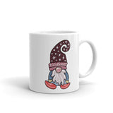 White glossy mug with BLUE GNOME