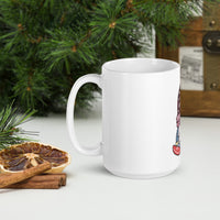 White glossy mug with gnome design, Christmas gnome
