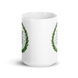 MUG, JOY WREATH, White glossy mug, Christmas CUP,  Holiday mug, cheery mug gift idea for family mugs