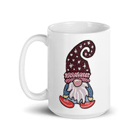 White glossy mug with BLUE GNOME