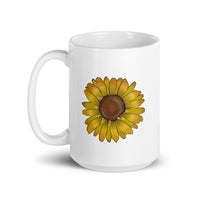 Sunflower design White glossy mug