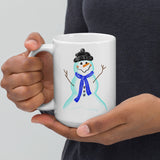Cute SNOWMAN design White glossy mug, cheery mug for morning coffee or hot chocolate