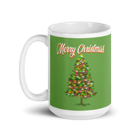 MUG, Merry Christmas with tree, Christmas mug, gift cup, White glossy mug, cup, Christmas mug, gift, White glossy mug