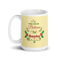 MUG, This House Believes in Santa, Christmas mug, gift cup, White glossy mug, cup, Christmas mug, gift, White glossy mug copy