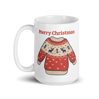Mug, Ugly Christmas Sweater, Merry Christmas Mugs, Funny Gift Cup Mug, White Glossy Mug, Cup, Christmas Mug, Gift, White Glossy Mug 11oz, White