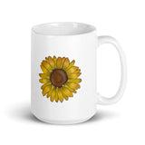 Sunflower design White glossy mug