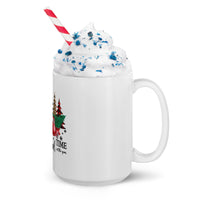 Cute CHRISTMAS TRUCK design White glossy mug, festive mug for morning coffee or hot chocolate
