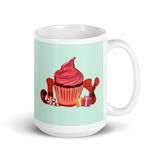MUG, Joy cupcake, white glossy mug, family gift, Christmas gift idea, for coffee lovers and hot chocolate