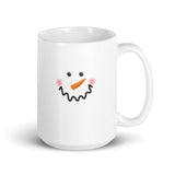 MUG, Snowman face, mug, White glossy mug, Christmas,  Holiday mug, cheery mug gift idea for morning coffee/hot chocolate/ mugs.